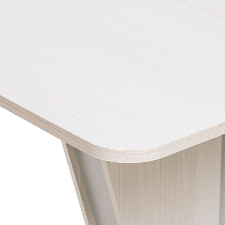 Обеденный раздвижной стол Бари белого цвета 