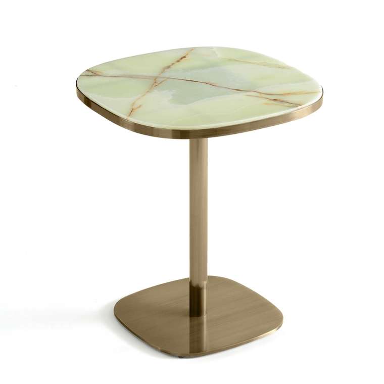 Обеденный стол со столешницей из нефрита Lixfeld зеленого цвета