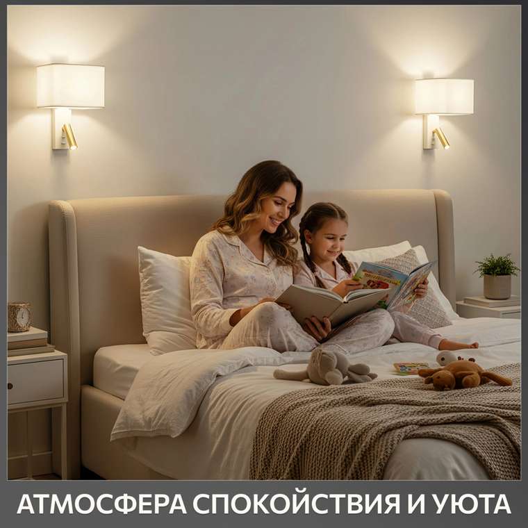 Citilux DEKART CL704480 LED Бра с белым абажуром и выключателем