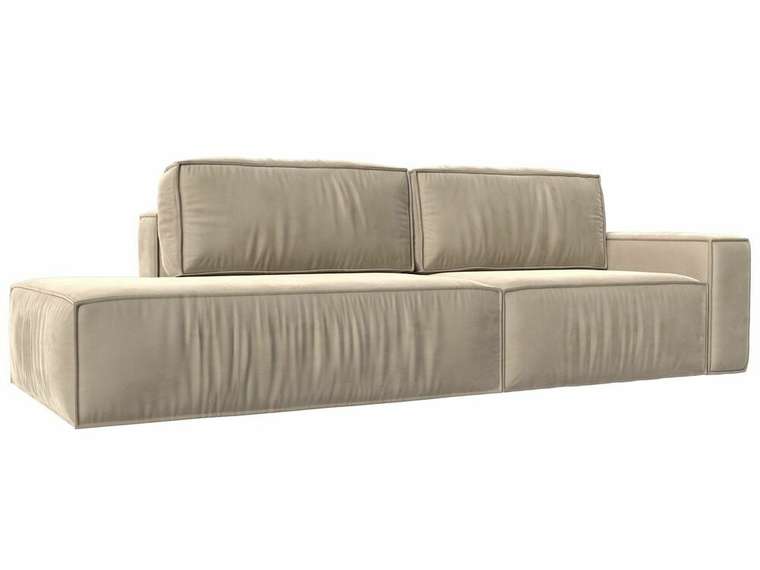  Прямой диван-кровать Прага модерн бежевого цвета подлокотник справа