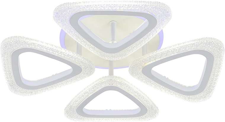 Потолочная люстра (+ночной режим) светодиодная Escada Candy 10300/4LED BL 45Вт, с ПДУ, металл/акрил, белый/прозрачный