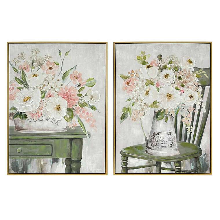 Картина Shabby Chic Ваза для цветов 60 x 3,5 x 80 cm (2 штук)