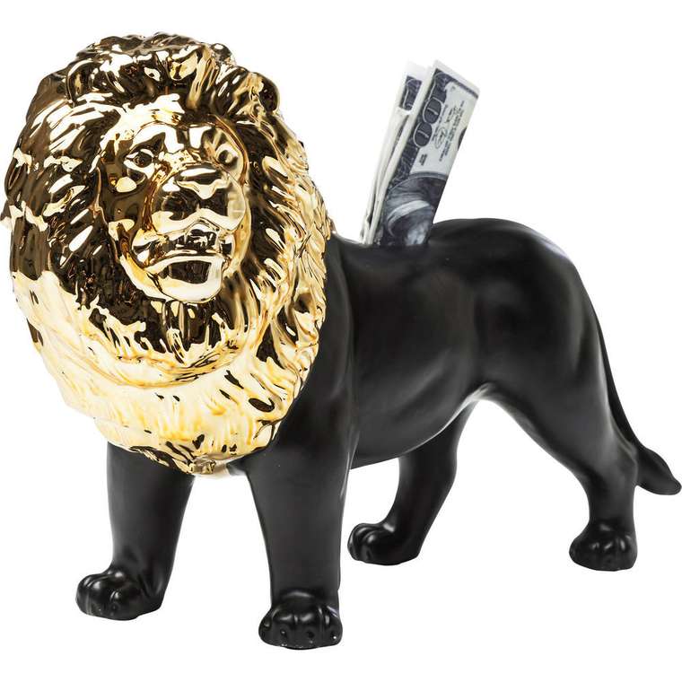 Копилка Lion черно-золотого цвета
