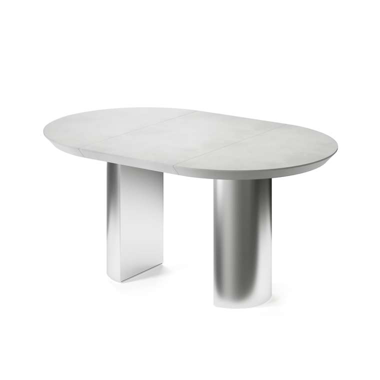 Обеденный стол раздвижной Ансер L на серебряном основании