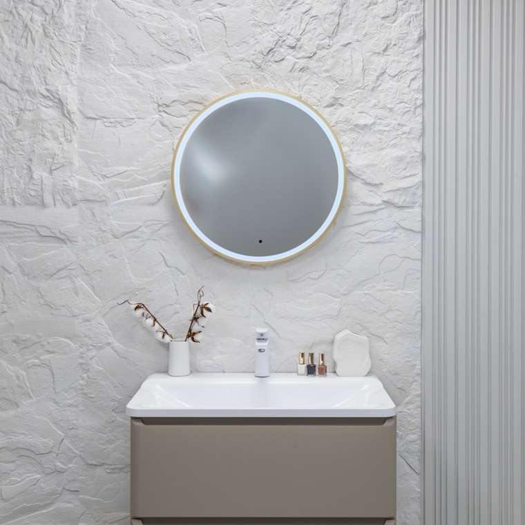 Зеркало Silver Mirrors Делуна/Deluna D600 TX (алюм. профиль, цвет золото, бесконтактный сенсор) нет фото