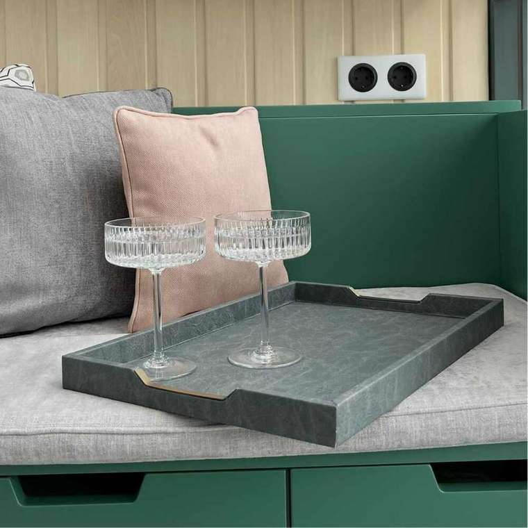 Поднос Hocus Tray серого цвета