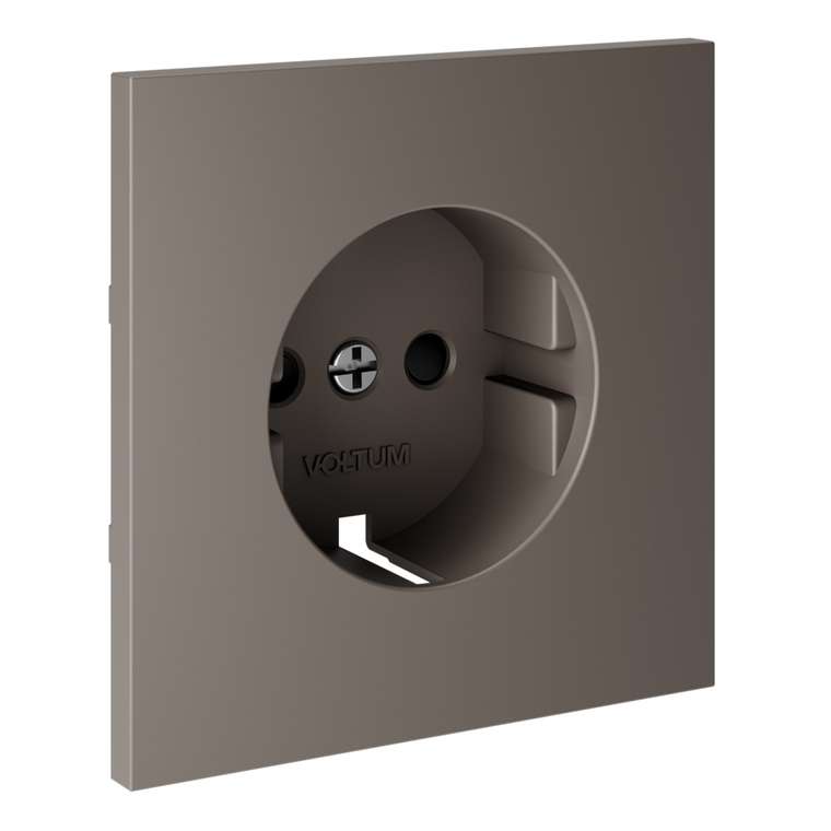 Накладка для розетки с заземлением и защитными шторками, S70 (капучино)