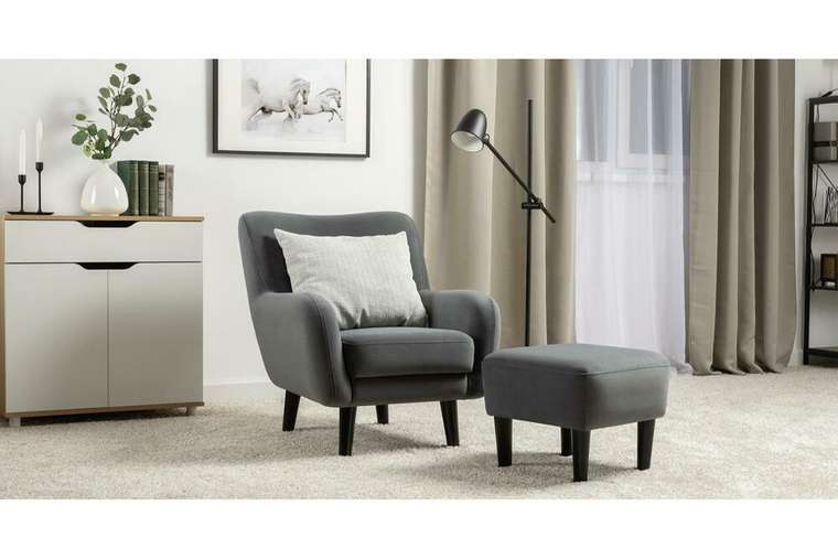 Кресло Дакота серого цвета