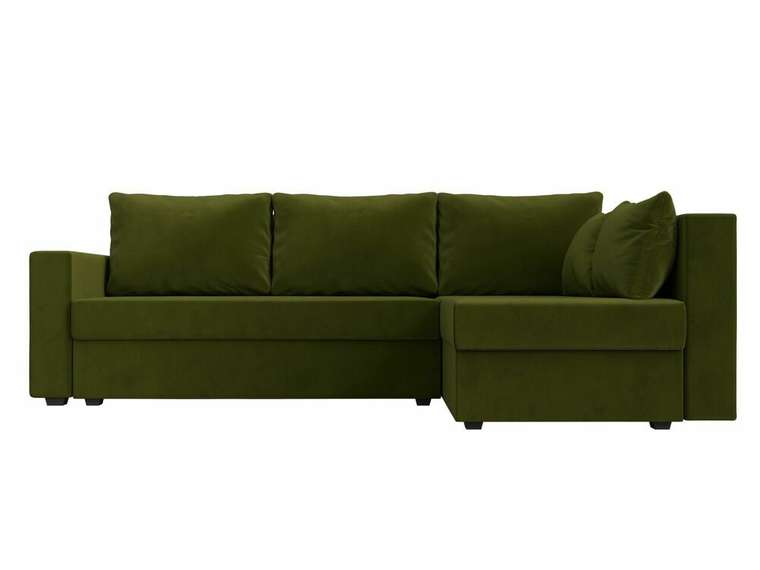 Угловой диван-кровать Мансберг зеленого цвета правый угол