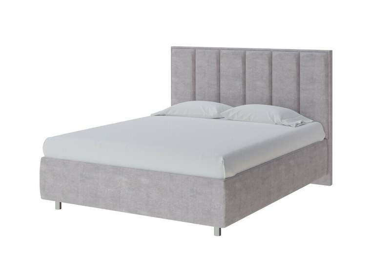 Кровать без основания Routa 160х200 серого цвета (велюр)