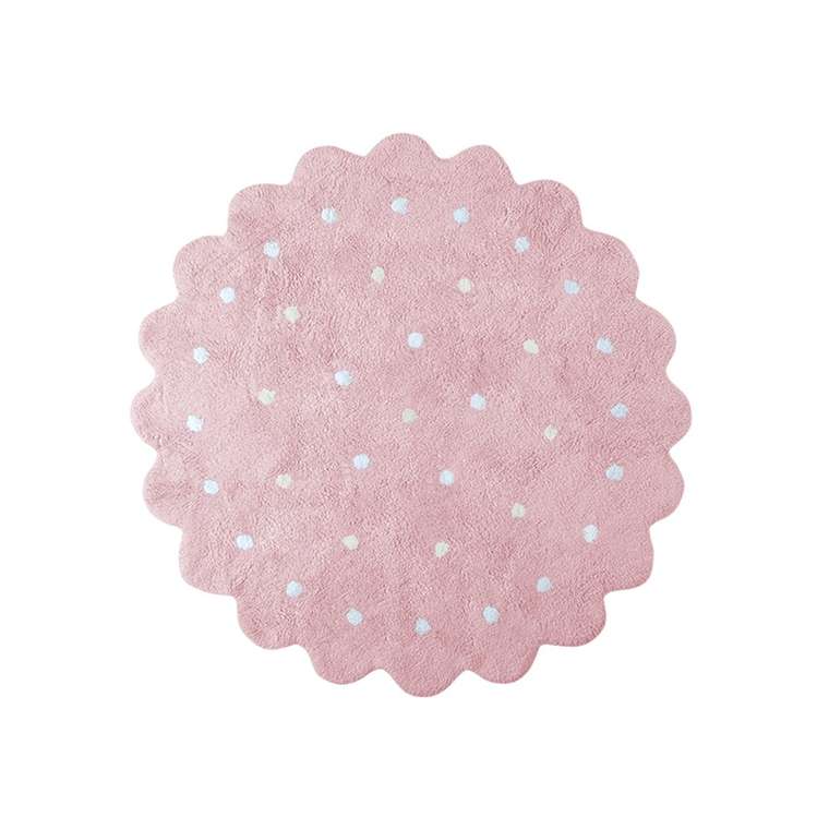 Ковер Печенька диаметром 140 розового цвета