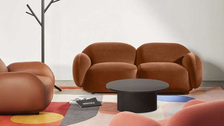 Диван Мальдивы темно-оранжевого цвета