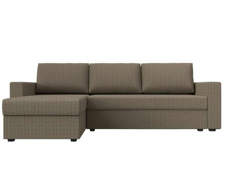 Угловой диван-кровать Траумберг Лайт бежево-коричневого цвета левый угол
