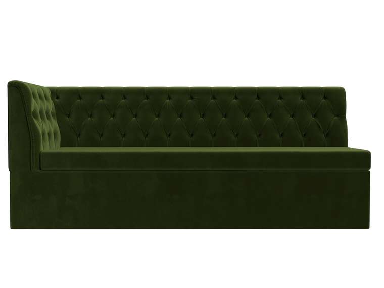 Диван-кровать Маркиз зеленого цвета с углом слева