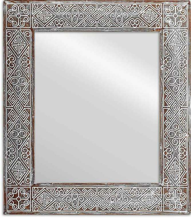 Настенное зеркало Papua Walnut 70x82 в раме из массива сосны
