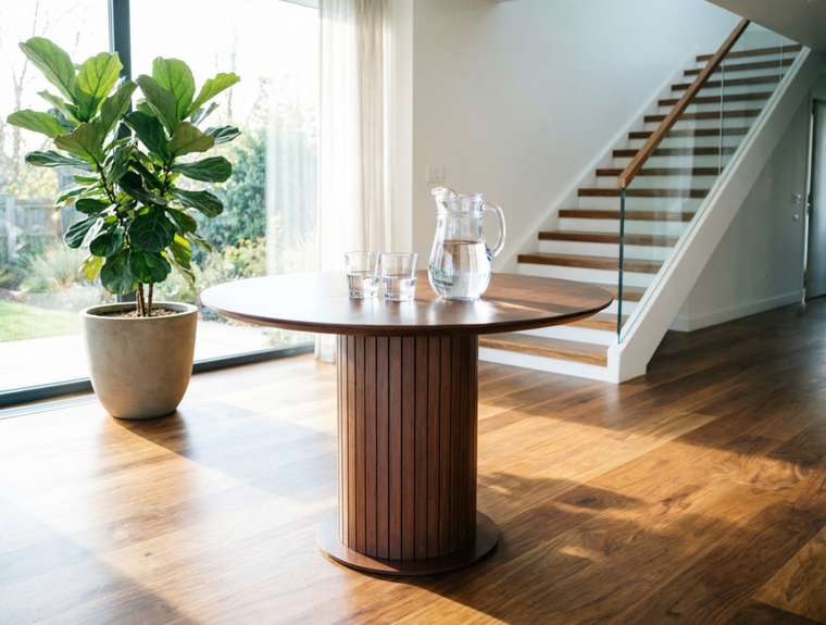 Раздвижной обеденный стол Пурр К 110 цвета орех