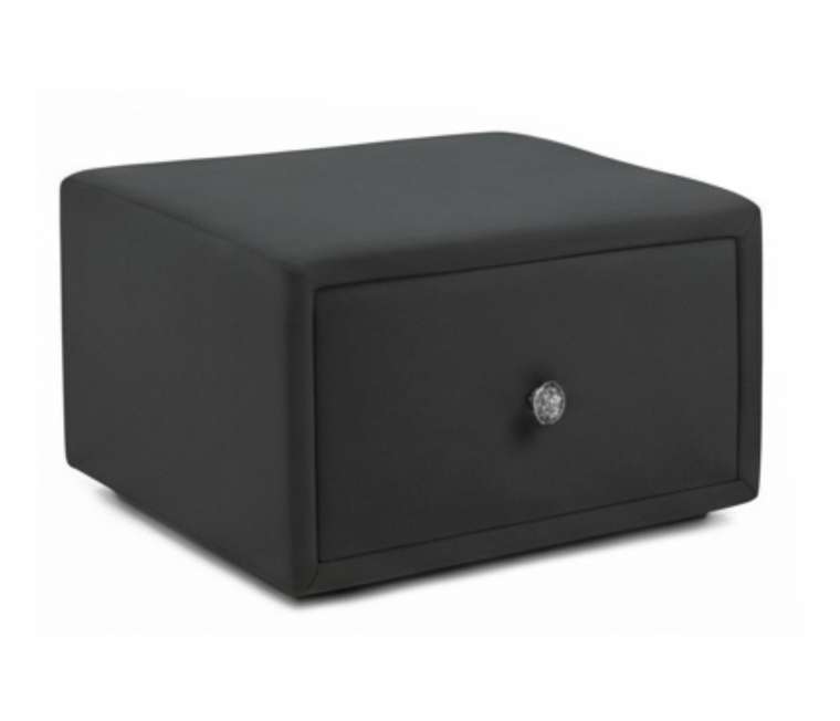 Мягкая прикроватная навесная тумба Mild черного цвета