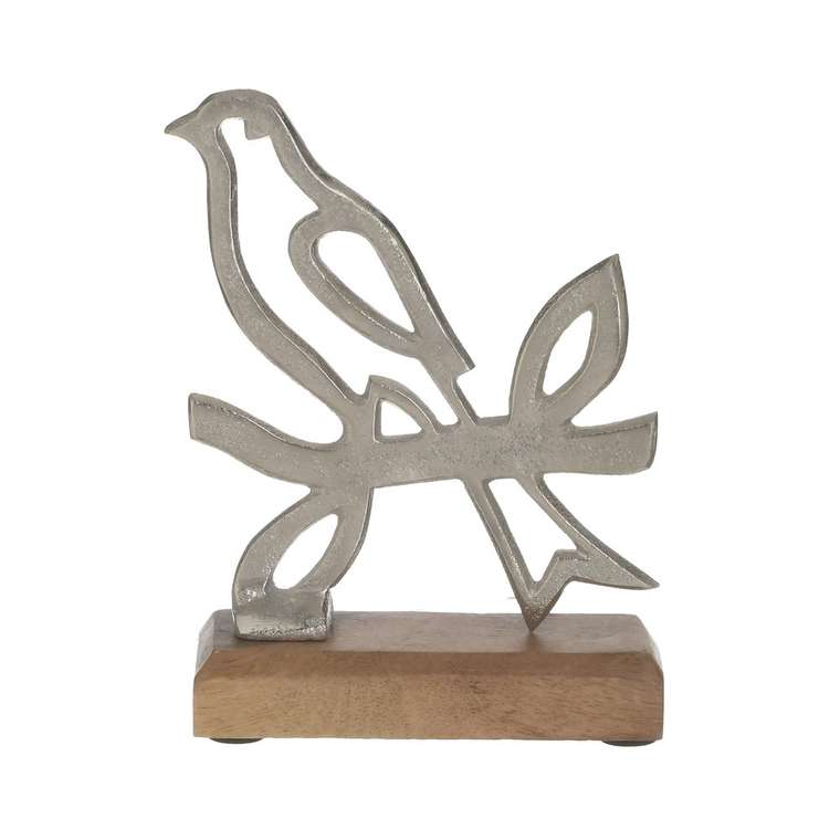 Декор настольный Птичка из алюминия и дерева