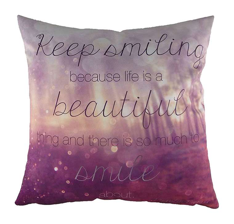 Подушка с принтом Keep Smiling