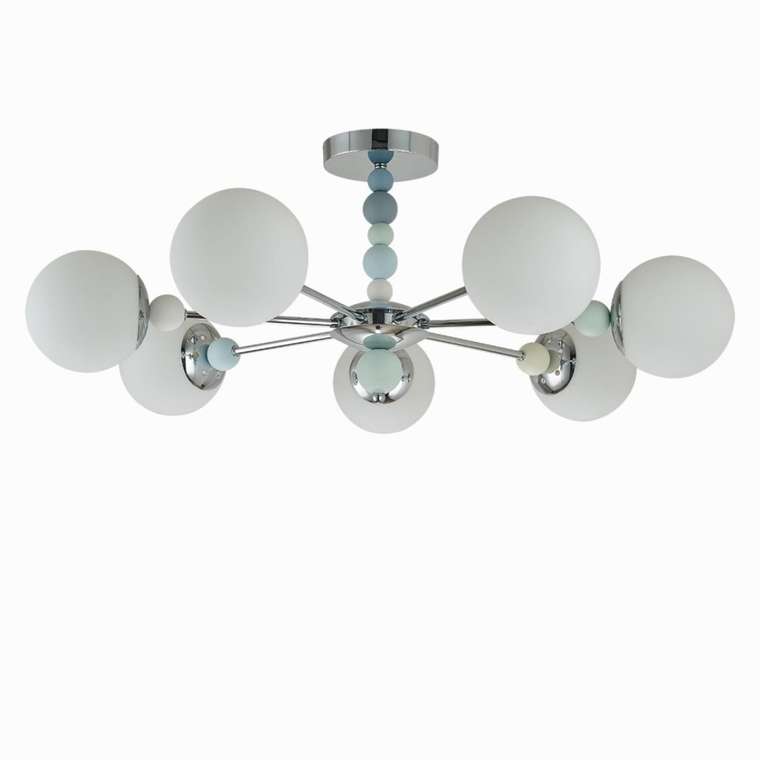 Потолочная люстра на штанге Lumion Sunday 6525/7C хром E14 7*40W 220V шарики