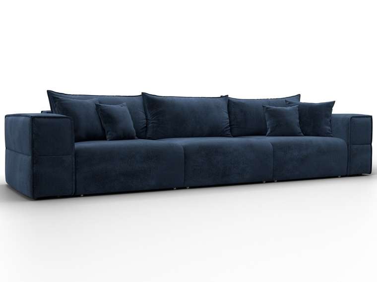 Диван-кровать Лига-058 Лонг темно-синего цвета