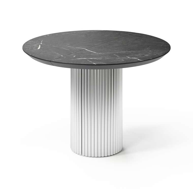 Раздвижной обеденный стол Ботейн S черно-серебряного цвета