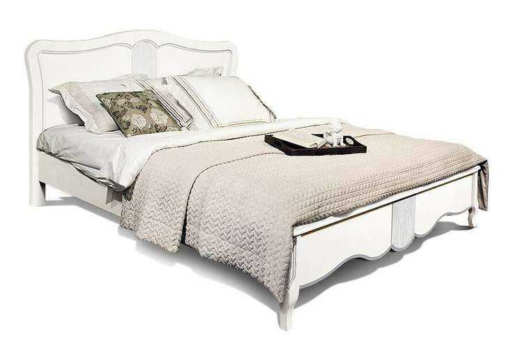 Кровать Katrin 160x200 цвета альба с серебряной патиной