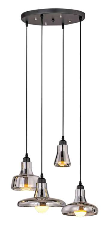 Подвесная люстра Boretto smoke glass round с плафонами из стекла