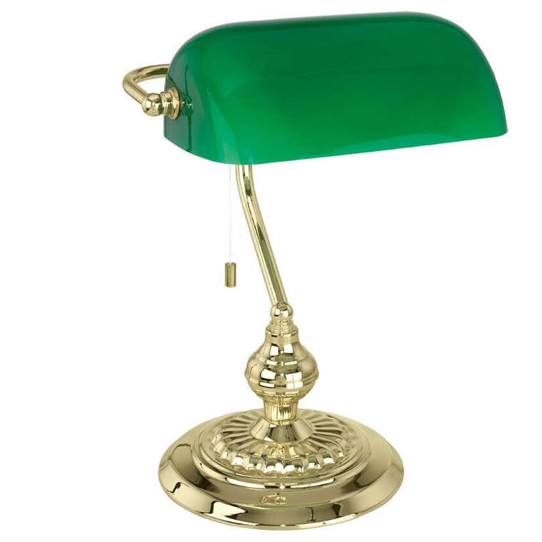Лампа настольная Banker с плафоном зеленого цвета