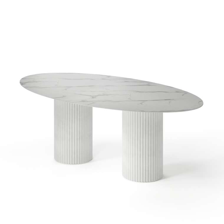 Овальный обеденный стол Хедус белого цвета