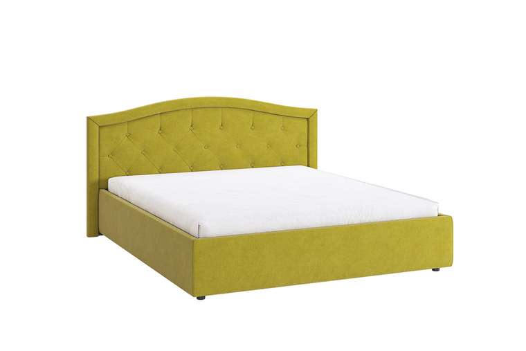 Кровать Верона 2 160х200 желто-зеленого цвета без подъемного механизма