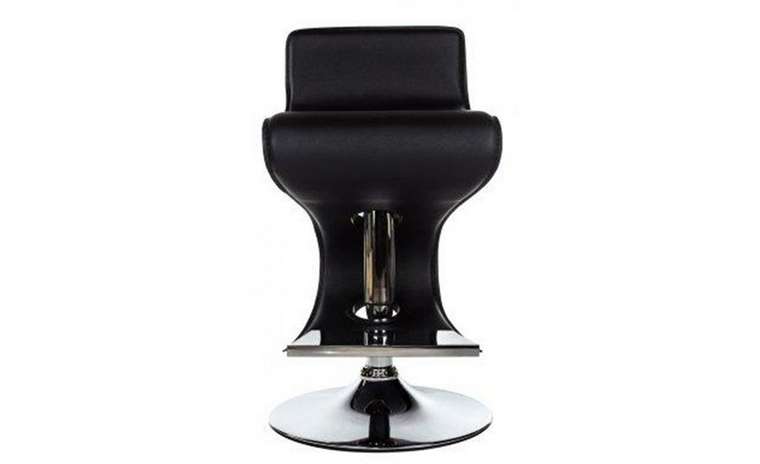 Барный стул с обивкой из экокожи черного цвета