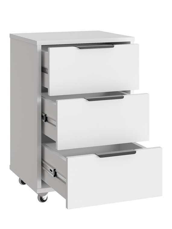 Тумба мобильная К-54 белый структурный/меренга