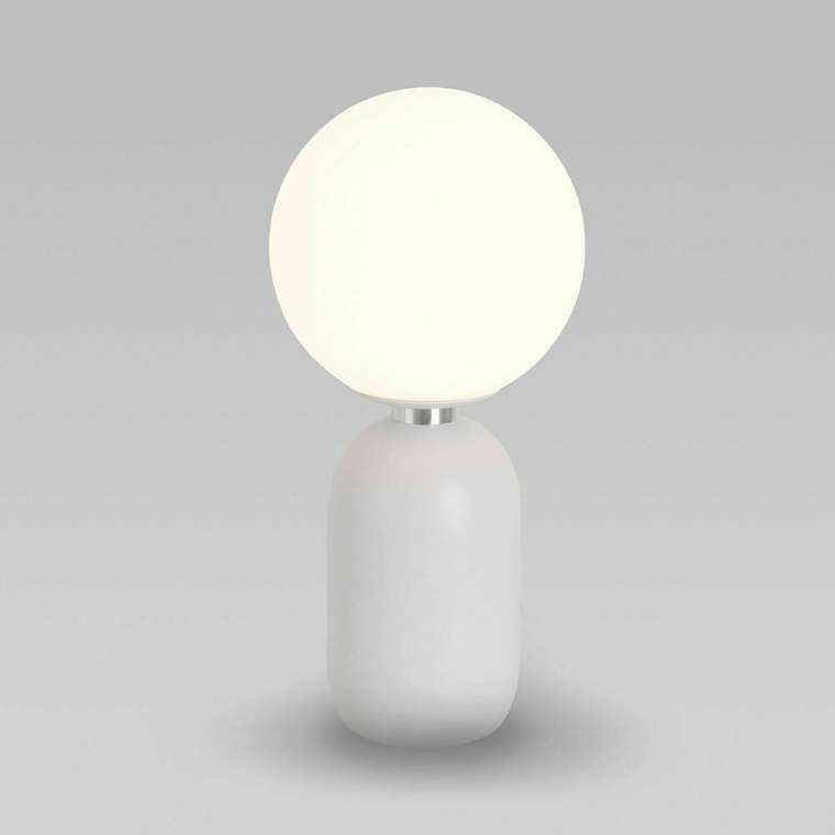 Настольный светильник Bubble белого цвета со стеклянным плафоном
