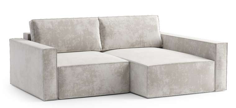 Угловой диван-кровать Софт бежевого цвета правый