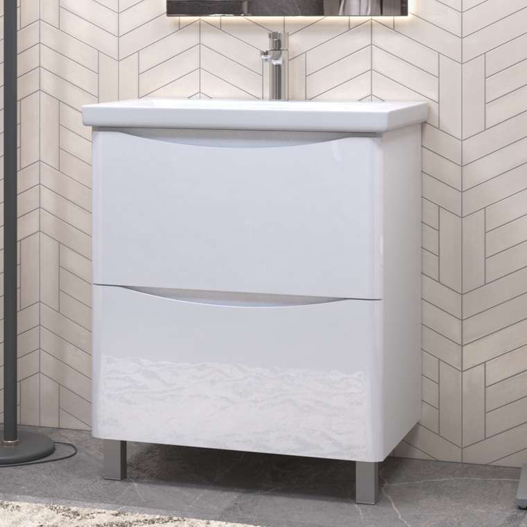 Тумба под раковину Glem 70 белого цвета