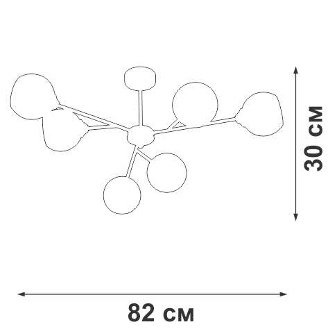 Люстра на штанге V3791-1/6PL (стекло, цвет белый)