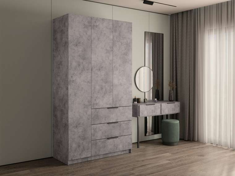 Распашной шкаф Локер 120 серого цвета