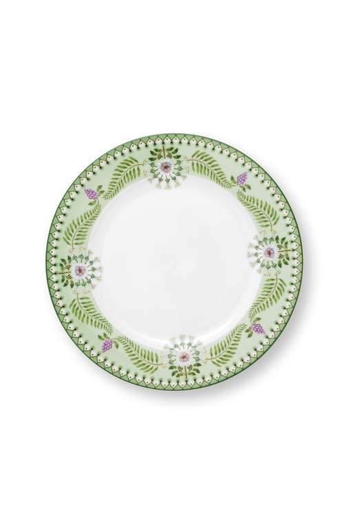 Набор из двух тарелок Lily&Lotus Uni Light Green 23 бело-зеленого цвета