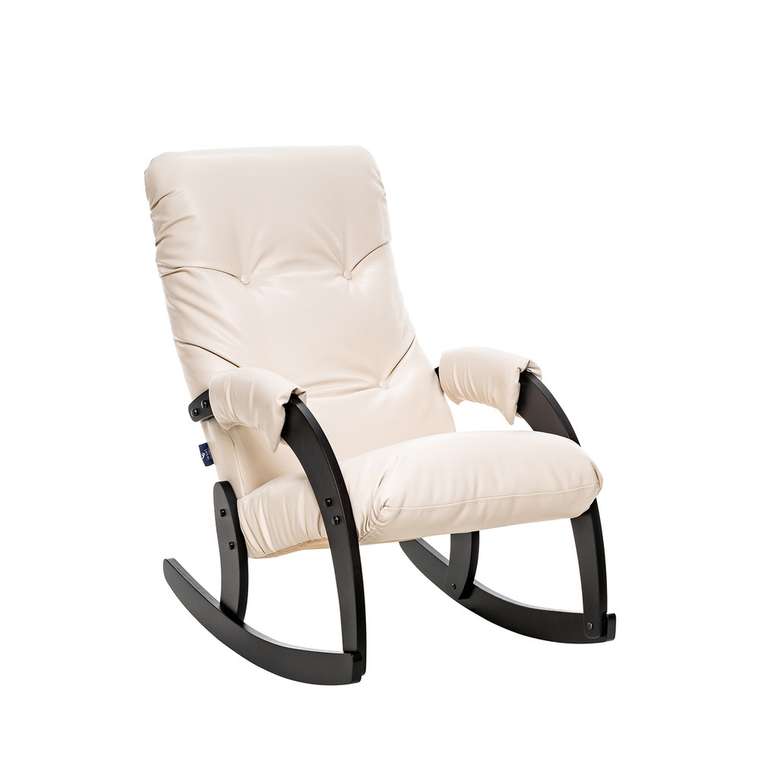 Кресло-качалка Модель 67 молочного цвета (экокожа)