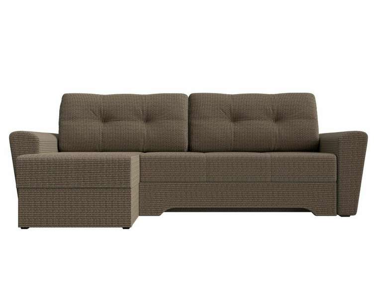 Угловой диван-кровать Амстердам бежево-коричневого цвета левый угол