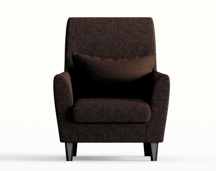 Кресло из рогожки Кастилия коричневого цвета