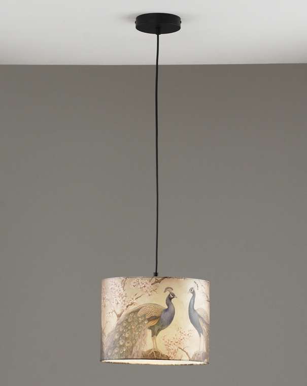 Светильник подвесной Strauss V11514-1P М черно-бежевого цвета