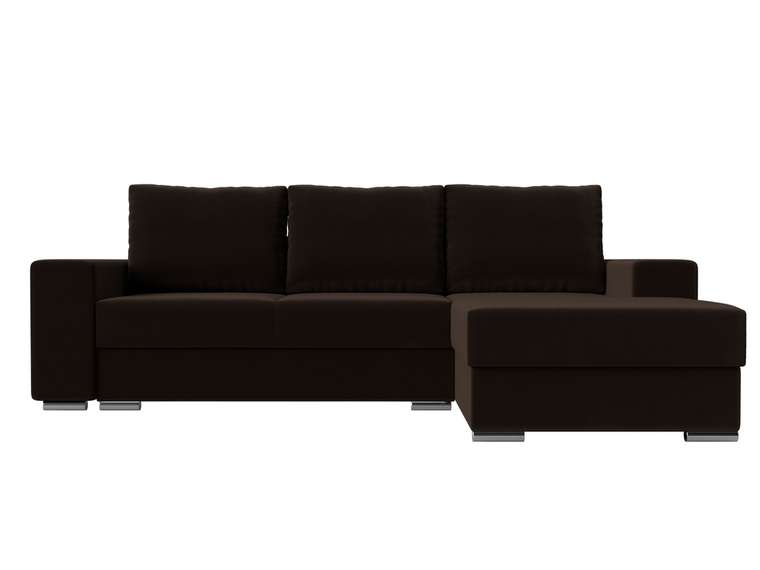 Угловой диван-кровать Дрезден коричневого цвета правый угол