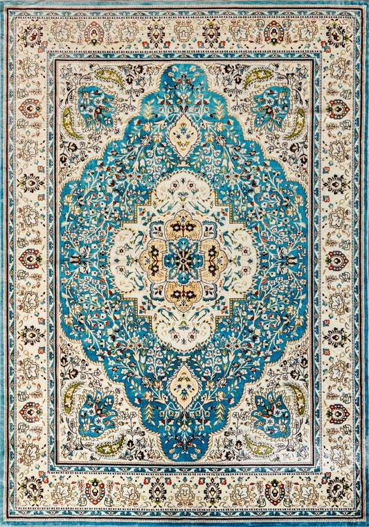 Ковер Silk loretto 200x290 бежево-бирюзового цвета