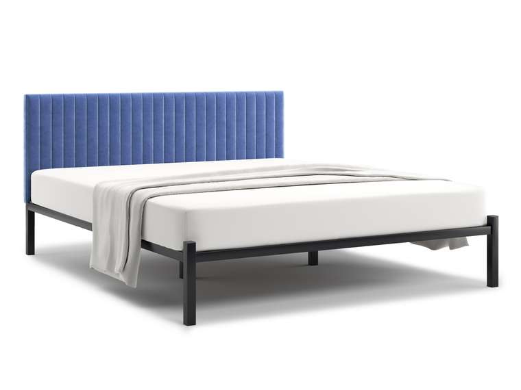 Кровать Лофт Mellisa Steccato 140х200 синего цвета без подъемного механизма