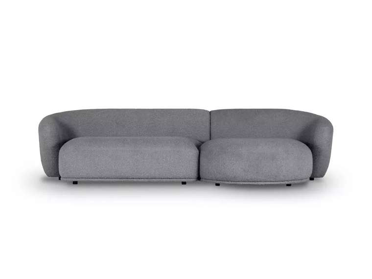 Модульный диван Fabro M серого цвета правый