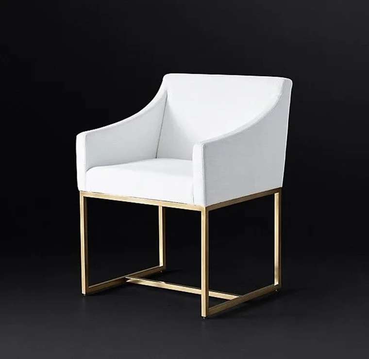 Обеденный стул Emery Slope Burnished белого цвета