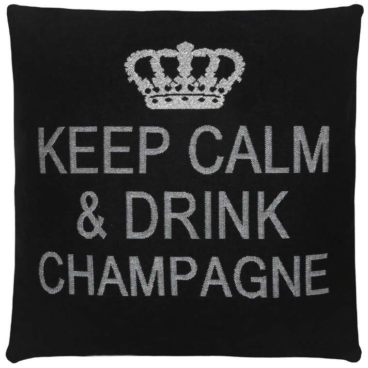 Подушка "KC drink champagne" (черный)