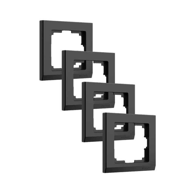 W0011808/ Рамка на 1 пост Stark (черный) комплект 4 шт W0011808 Stark черный